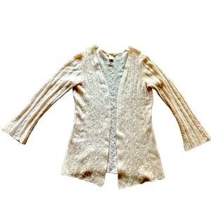 Minnie Rose Cashmere Open Front Long Sleeves Cardigan Blush Pink Size M